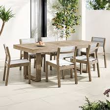 Portside 76 5 Dining Table Textilene Chairs Set Concrete Dining Table Solid Wood Dining Chairs Expandable Dining Table
