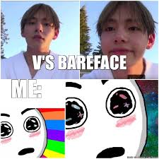 V S Bareface God Bless Bts Memes Bts Chanyeol