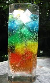 Rainbow Ice Drinks Kool Aid Ice Cubes With Sprite Or Gingerale Rainbow Drinks Rainbow Cocktail Drinks