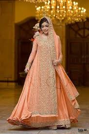 Peach Bridal Gown Would Love To Wear This For Engagement Dholki Type Event Ia Pakistani Bridal Dresses Pakistani Wedding Dresses Latest Bridal Lehenga Designs