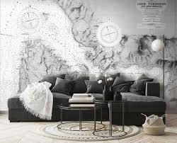 Custom Printed Nautical Charts Wallpaper