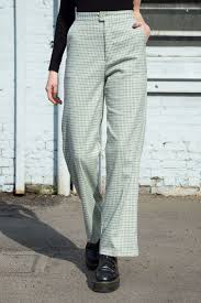 Aesthetic Black And White Plaid Pants Outfit Valentina Pants Retro Outfits Plaid Pants Outfit Pants