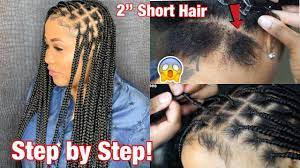 This hairstyle is quite expressive for the individual who adopts it. How To Do Knotless Box Braids On 1 Short Hair Youtube