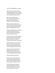 Sirih berlipat sirih pinang sirih dari pulau sayang kumbang mencari makan, terbang seiring di tepi kali; Pantun Pembuka Acara