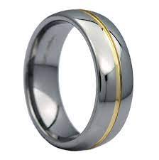 Mj 8mm Gold Plated Center Groove Ring Tungsten Carbide High Polished Band Ca11seeyns1 Tungsten Ring Custom Ring Designs Tungsten Carbide Wedding Rings