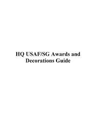 Fillable Online Hq Usaf Sg Awards And Decorations Guide Af Writing Fax Email Print Pdffiller