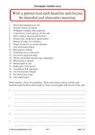 This guide provides help in understanding common english phrases and structure this is because newspaper headlines are often incomplete sentences (i.e. Newspaper Headline Puns