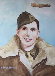 Nose section of old bomber with flack damage in Brooklyn