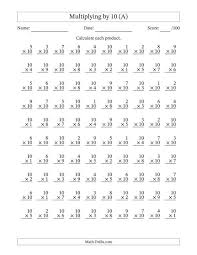 If you would like to test drive the math worksheet site before signing up, you may obtain a temporary password. Multiplying 1 To 10 By 10 100 Questions A
