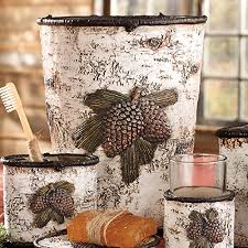 Shop bathroom accessories with thebathoutlet. Black Forest Decor Pinecone Birch Lodge Waste Basket Rustic Bathroom Accessories Buy Online In Dominica At Dominica Desertcart Com Productid 9737546
