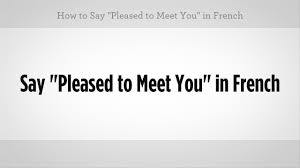 Say Pleased To Meet You In French French Lessons Youtube