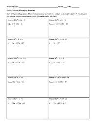 That's where we use the foil method. Multiplying Binomials Foil Circuit Worksheet By Liuyi Liu Tpt