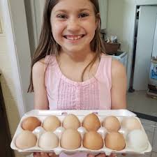 Eva just packed up a bunch of rainbow eggs