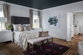 In this small apartment, the dining area has a deep teal blue accent wall that ties in with the front door and storage closet, while. Master Bedroom Paint Color Walls Are Sherwin Williams Sw 7551 Greek Villa And Ceiling Is Sw Master Bedroom Renovation Greek Villas Greek Villa Sherwin Williams