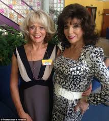 Benidorm is like a modern day carry on, it's so well written and so funny. Joan Collins Cosies Up To New Co Star Sherrie Hewson As She Films Scenes For Benidorm Daily Mail Online