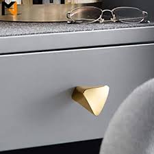 A wide variety of kitchen cabinet handle options are available to you, such as design style, material, and application. Myxekllo 4 Pieces Gold Triangle Cabinet Knob Brass Cabinet Dresser Drawer Knobs Hardware Handle Kitchen Cupboard Knobs Small Drawer Knobs Amazon Com