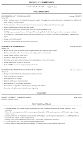 peoplesoft business analyst resume