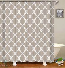 This unique shower curtain is designed, printed and assembled in the u.s.a. Shower Curtains Light Grey Moroccan Shower Of Curtains