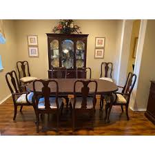 Ethan allen american impressions cherry wood dining room set. 1990s Ethan Allen Georgian Court Dining Set 9 Pieces Chairish