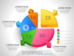 Colorful 3d Pie Chart Infographic Showing Different