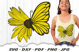 We love the way these butterflies appear as though they will flutter off the wall at any moment. Sunflower Floral Butterfly Svg Dxf Cut Files 667986 Cut Files Design Bundles