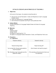 This file includes (2) templates. Sample Detailed Lesson Plan