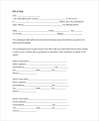 Download a bill of sale form that is ready to fill out, print & sign. Free 8 Car Bill Of Sale Samples In Pdf