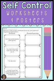 These Self Control Worksheets And Posters Are A Great Way To Get Your Students To Think Befo School Counseling Lessons Emotional Skills Social Emotional Skills