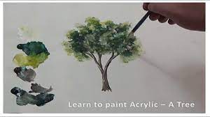 learn to paint acrylic tree acrylic painting تلعم رسم شجرة بالوان الاك herbs tree plants