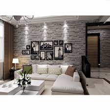 57sq Ft 393 7 X 21 3d Effect Brick Stone Wallpaper Roll Textured Removable Waterproof For Home Design And Room Decoration Super Large Size Walmart Com In 2021 Brick Living Room Brick Wall Living