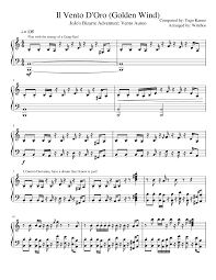 Find great deals on new items shipped from stores to your door. Il Vento D Oro Golden Wind Sheet Music For Piano Solo Musescore Com
