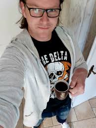 Enjoying a hot coffee