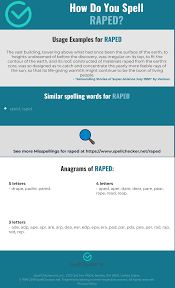 Correct Spelling For Raped Infographic Spellchecker Net