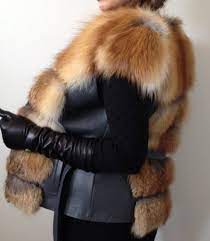 Vest Coat Of Fox Fur And Genuine Leather Red Fox Etsy Fur Coat Outfit Fur Jacket Outfit Fur Gloves
