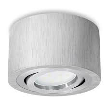 Flacher Decken Aufbauspot Alu Geburstet Schwenkbar Rund Mit Led Modul 5w Warmweiss 230v Led Lampen Spots Beleuchtung Decke