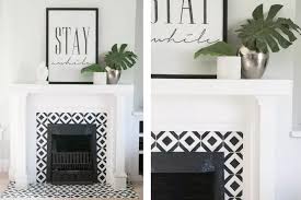 Black And White Fireplace Hearth Tiles 25 Inspiring Fireplaces With Beautiful Tile White Living Room Decor Black And White Living Room Decor Fireplace Tile
