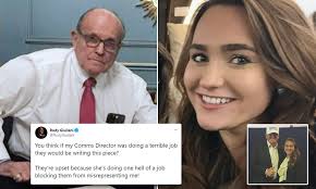 Jun 02, 2021 · as the feds expand their probe into rudy giuliani, investigators have homed in on giuliani security & safety, a consulting firm that has done business with various governments and organizations. Nobody Can Figure Out Who The Eff She Is Giuliani S Spokeswoman Is 20 And Hasn T Finished College Daily Mail Online