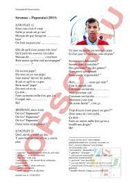 J'ai vu les parents de marine et (je) leur(1) ai dit (2)ce que je pensais. Arbeitsblatt Arbeitsblatt Stromae Papaoutai Franzosisch Anderes Thema