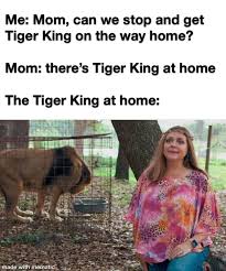1,050 likes · 569 talking about this. 38 Tiger King Memes That Are Not Mething Around Funny Gallery