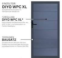 MEGA FLEX DIYO WPC XL Basaltgrau - Tor Anthrazit 100x180 cm - Mega Holz