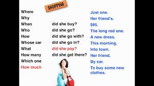 English Lessons Shopping Past Simple Tense Youtube