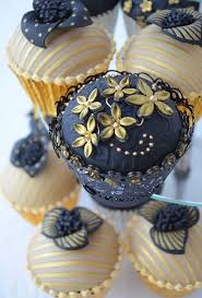 50th Birthday Cupcakes Black And Gold Gold And Black 40th Birthday Anniversary Cupcakes Beautiful Cupcakes Wedding Cupcakes