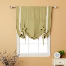 63 In L Sage Textured Faux Linen Bordered Tie Up Curtain Panel Bg 01 Tieup Border 63 Sage The Home Depot