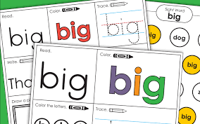 Words like za, xi, and jo come in super handy. Sight Word Big Worksheets
