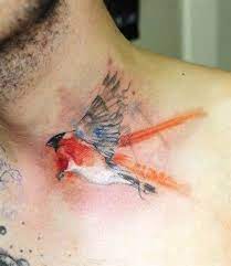 These tattoos look like actual watercolor paintings, and i'm obsessed. 3 D Finch Tattoo Yahoo Image Search Results Watercolor Tattoo Neck Tattoo Tattoos