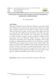 Sejahtera fisik, mental, dan sosial secara utuh. Pdf Integrasi Nilai Islami Dalam Layanan Informasi Kesehatan Reproduksi