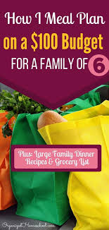 How I Feed My Family Of 6 For 100 Week Budget Meal Planning Families Budget Family Meals Dinner On A Budget