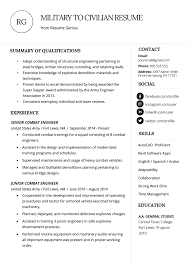 military to civilian resume