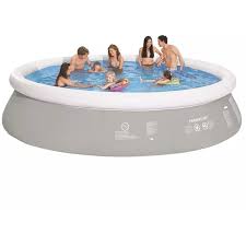 Jilong Piscine Ronde Gonflable Gris 450 X 122 Cm