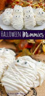 White Chocolate Halloween Mummies With Peanut Butter Filling Recipe Halloween Chocolate Halloween Mummy Halloween Food For Party